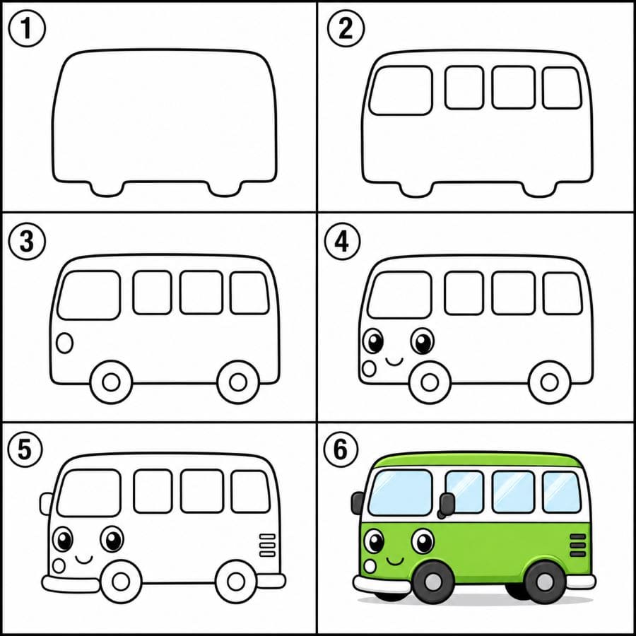 Cute van Drawing Ideas