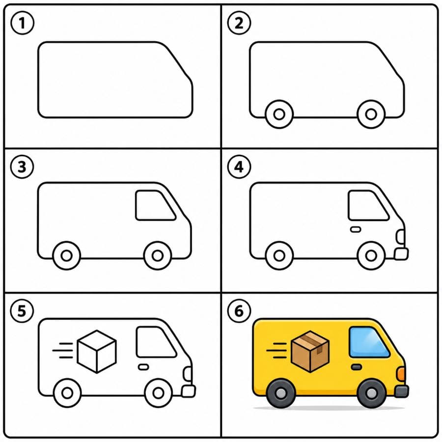 Delivery van Drawing Ideas