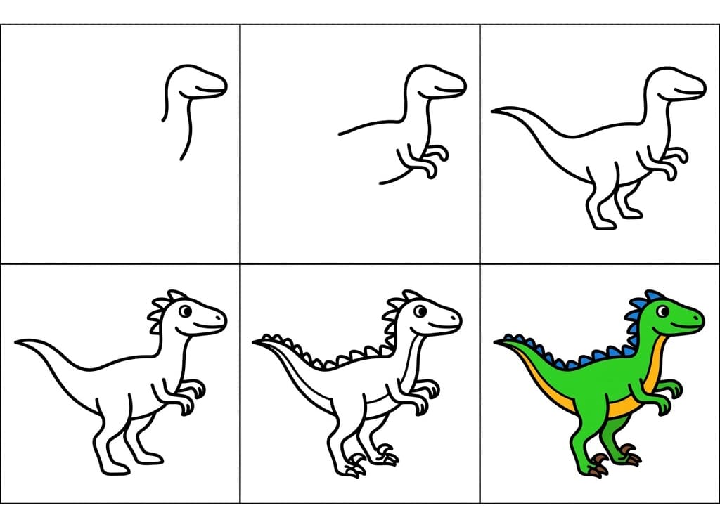 Easy Velociraptor Drawing Ideas