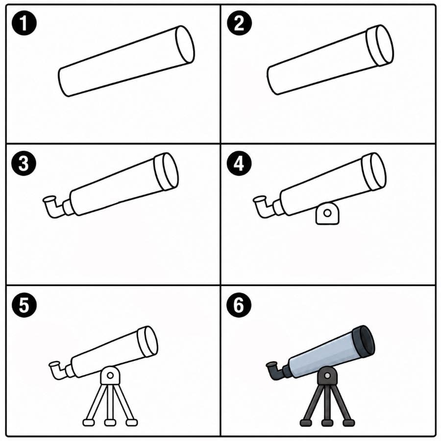 Easy telescope Drawing Ideas