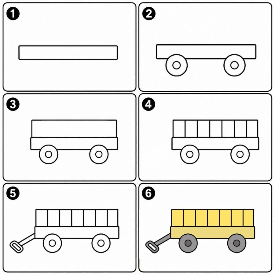 Easy wagon Drawing Ideas
