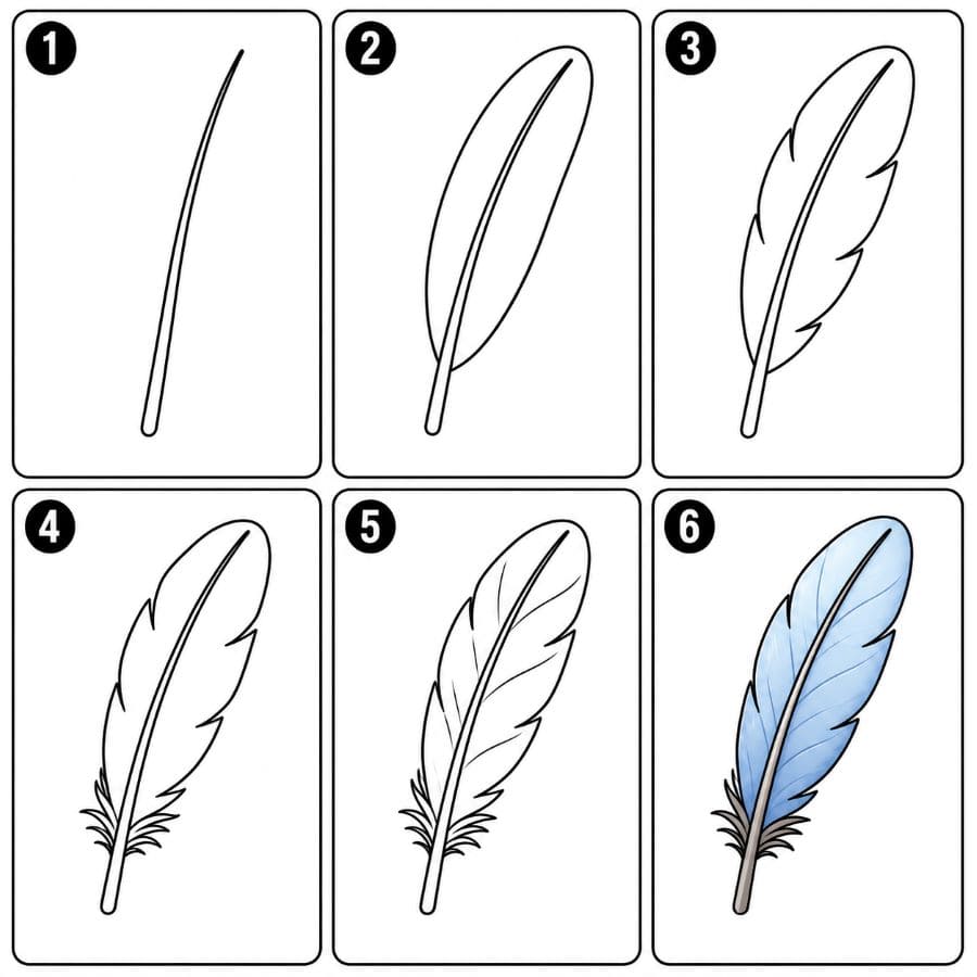 Feather Drawing Ideas