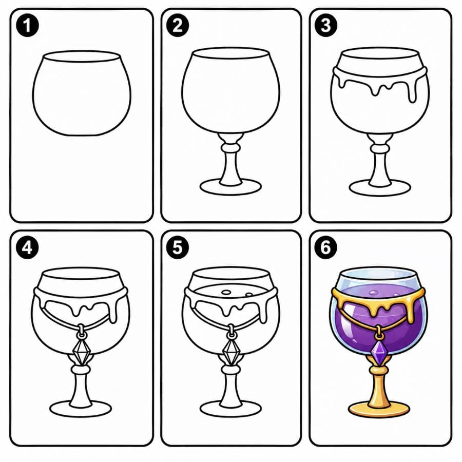 Fantasy wine glass Drawing Ideas