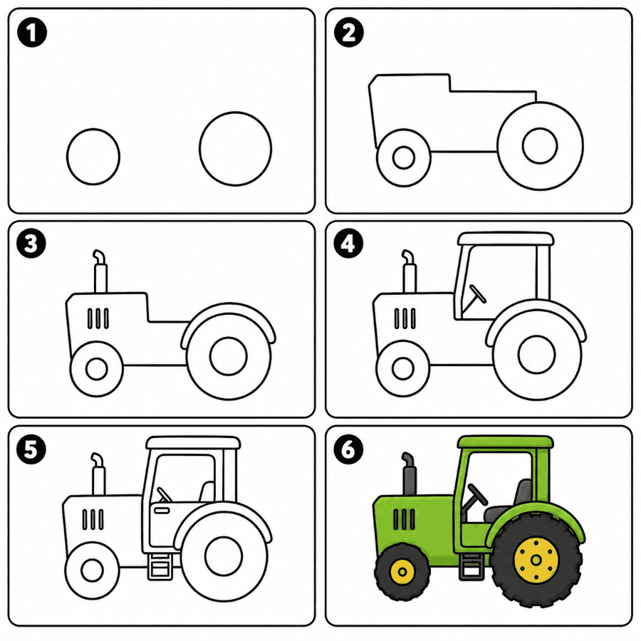 Farm tractor Drawing Ideas
