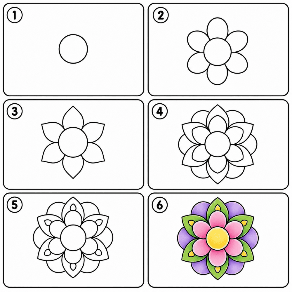 Flower mandala Drawing Ideas