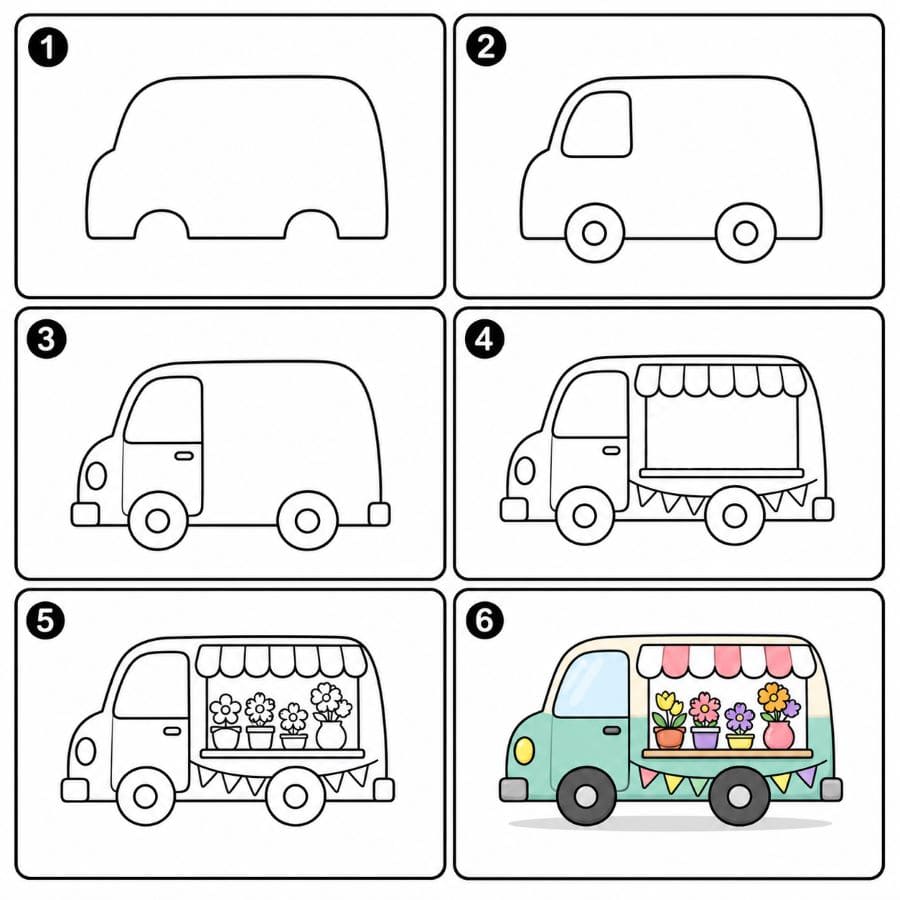 Flower van Drawing Ideas
