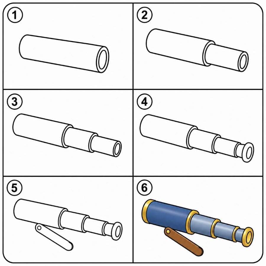 Foldable telescope Drawing Ideas