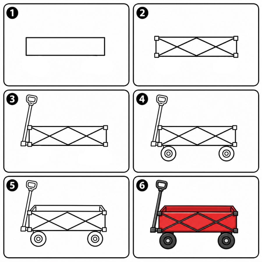 Folding wagon Drawing Ideas