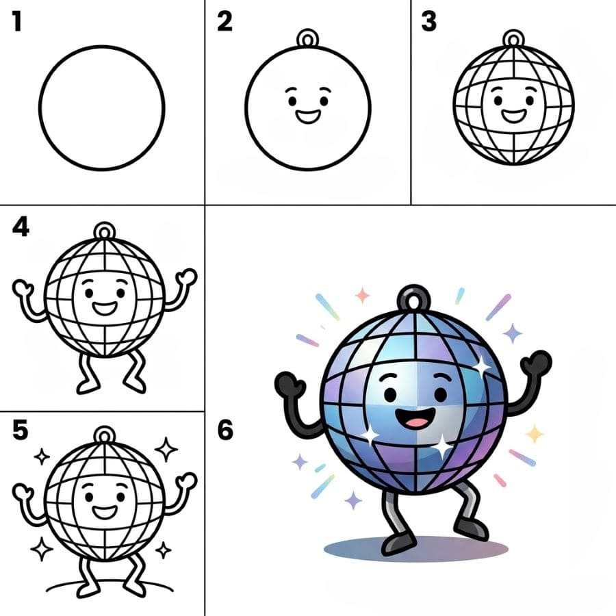 Funny Disco Ball Drawing Ideas