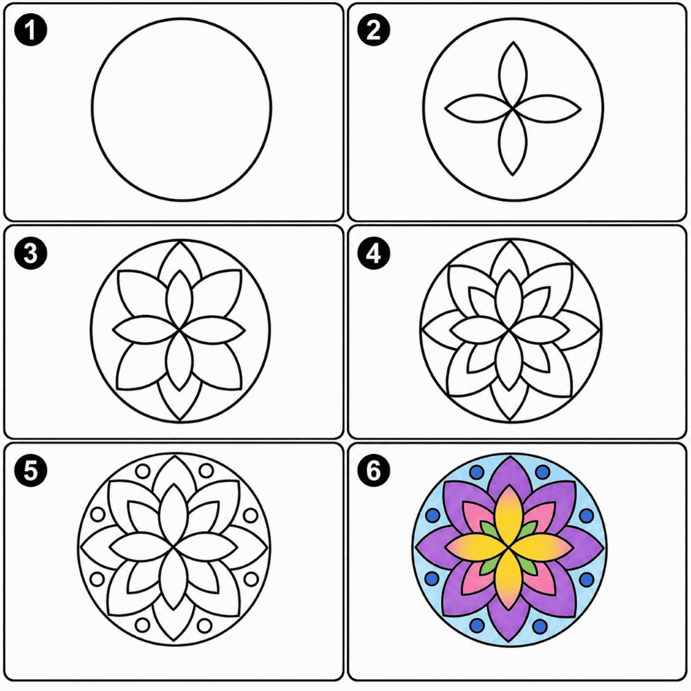 Geometric mandala Drawing Ideas