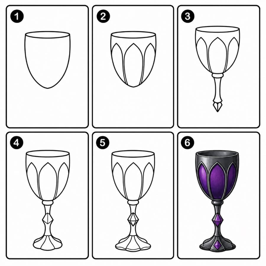 Gothic wine glass Drawing Ideas