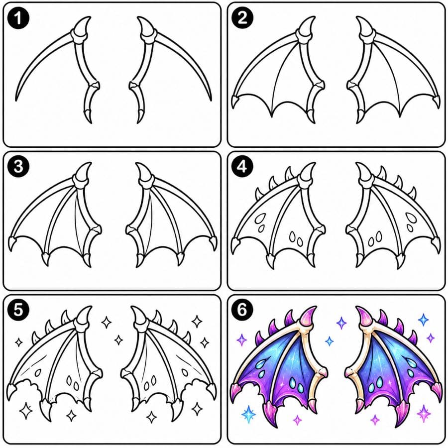 Gradient dragon wings Drawing Ideas