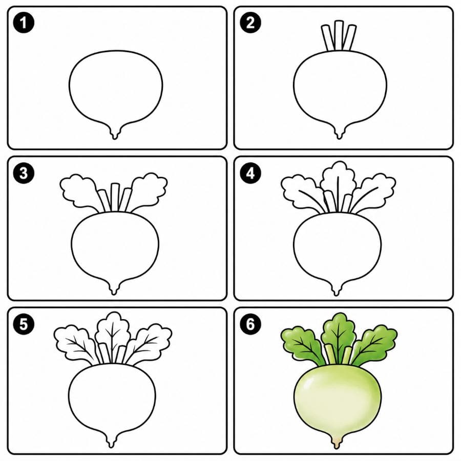 Green turnip Drawing Ideas
