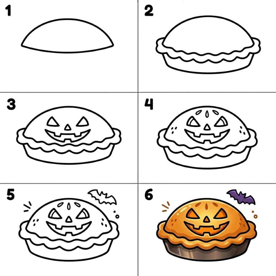 Halloween pie Drawing Ideas