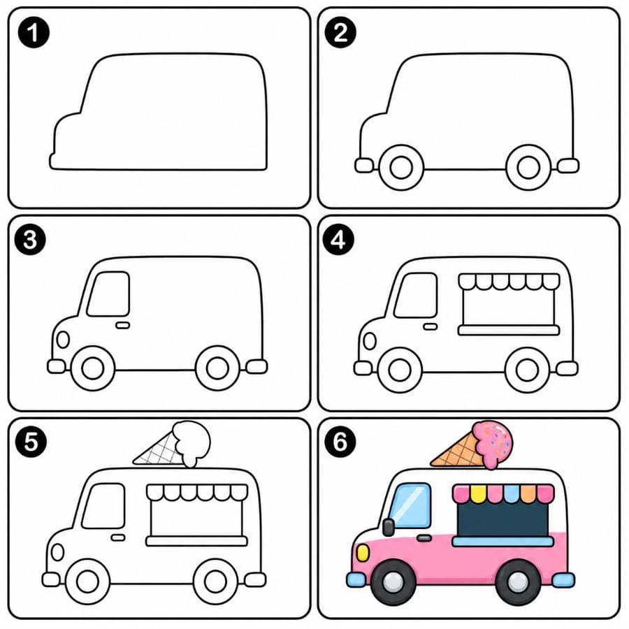 Ice cream van Drawing Ideas