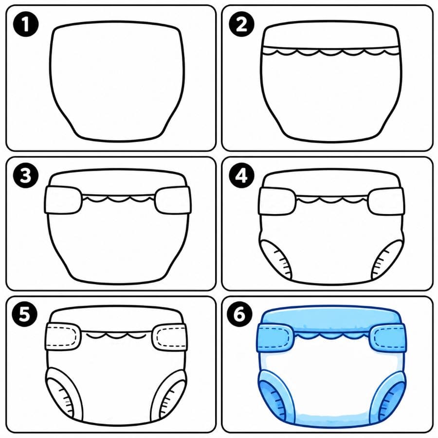 Infant diaper Drawing Ideas