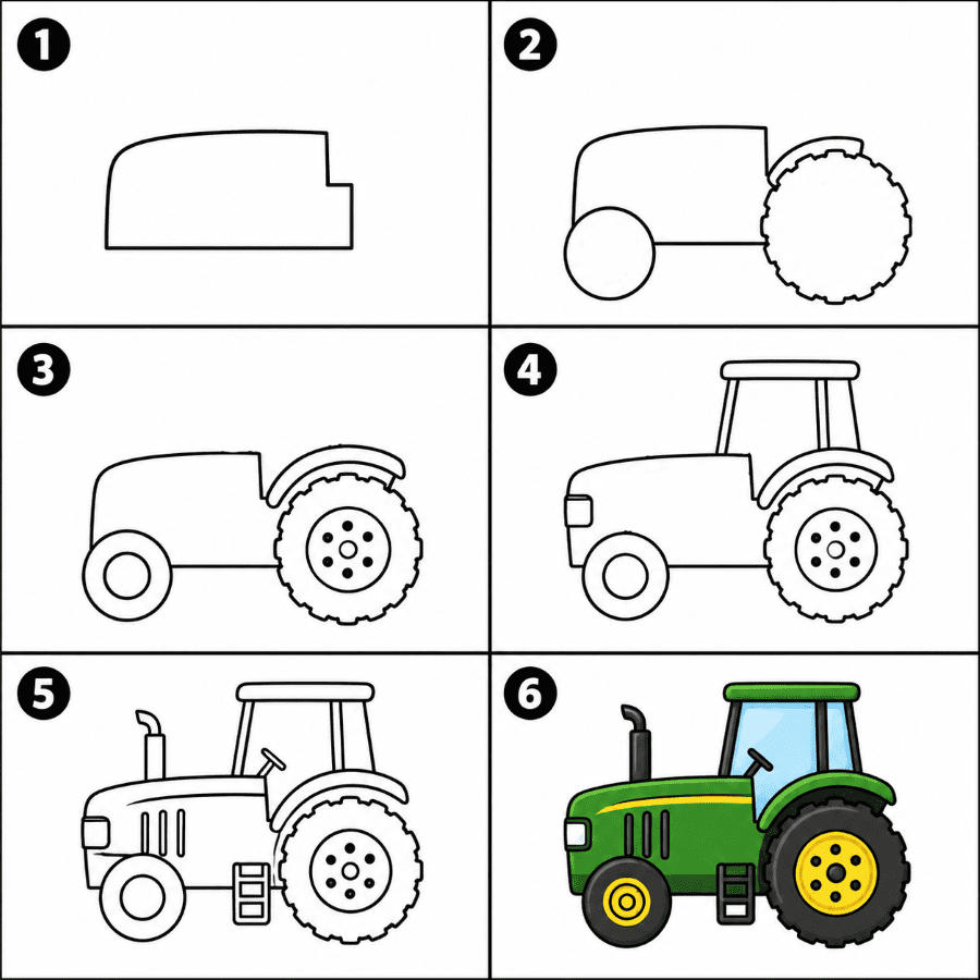 John Deere tractor Drawing Ideas