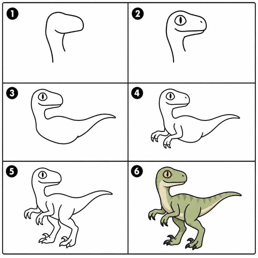 Velociraptor Drawing Ideas