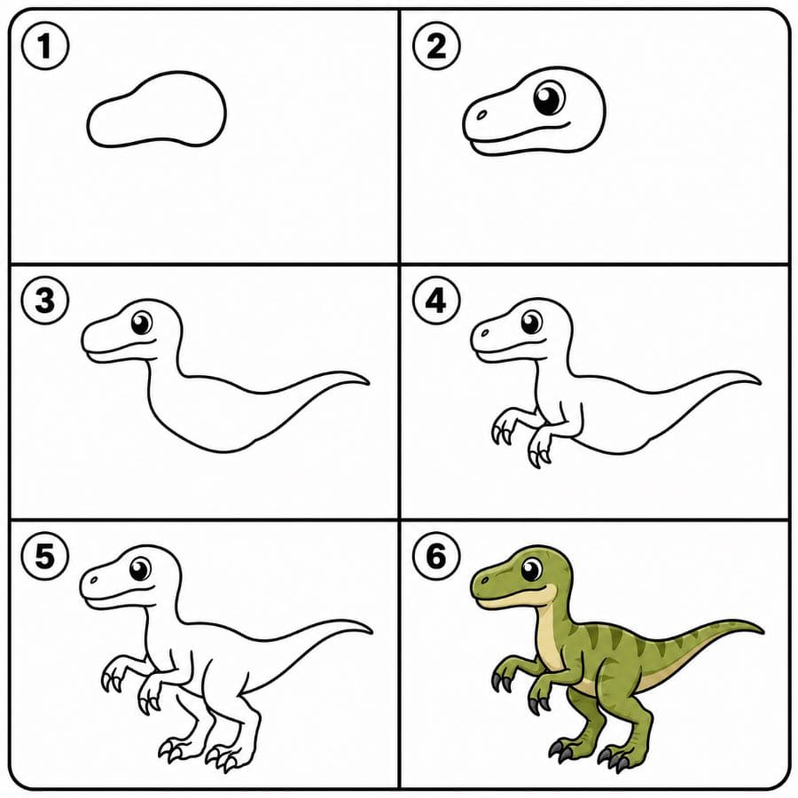 Jurassic Velociraptor Drawing Ideas