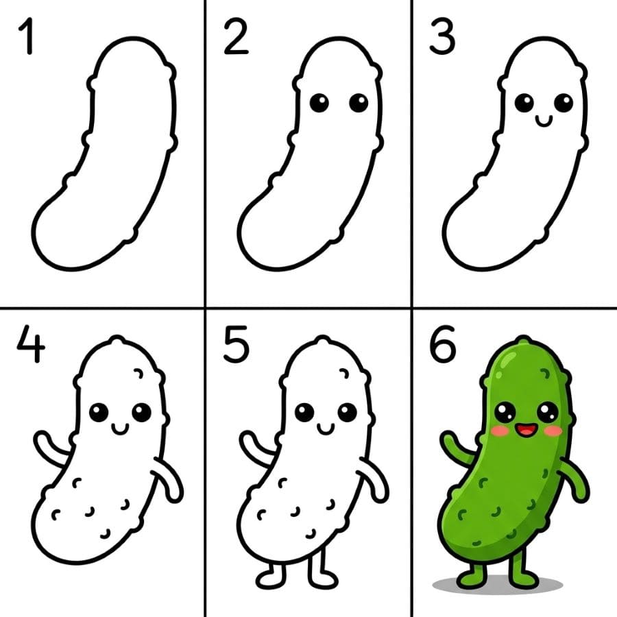 Kawaii pickle Drawing Ideas