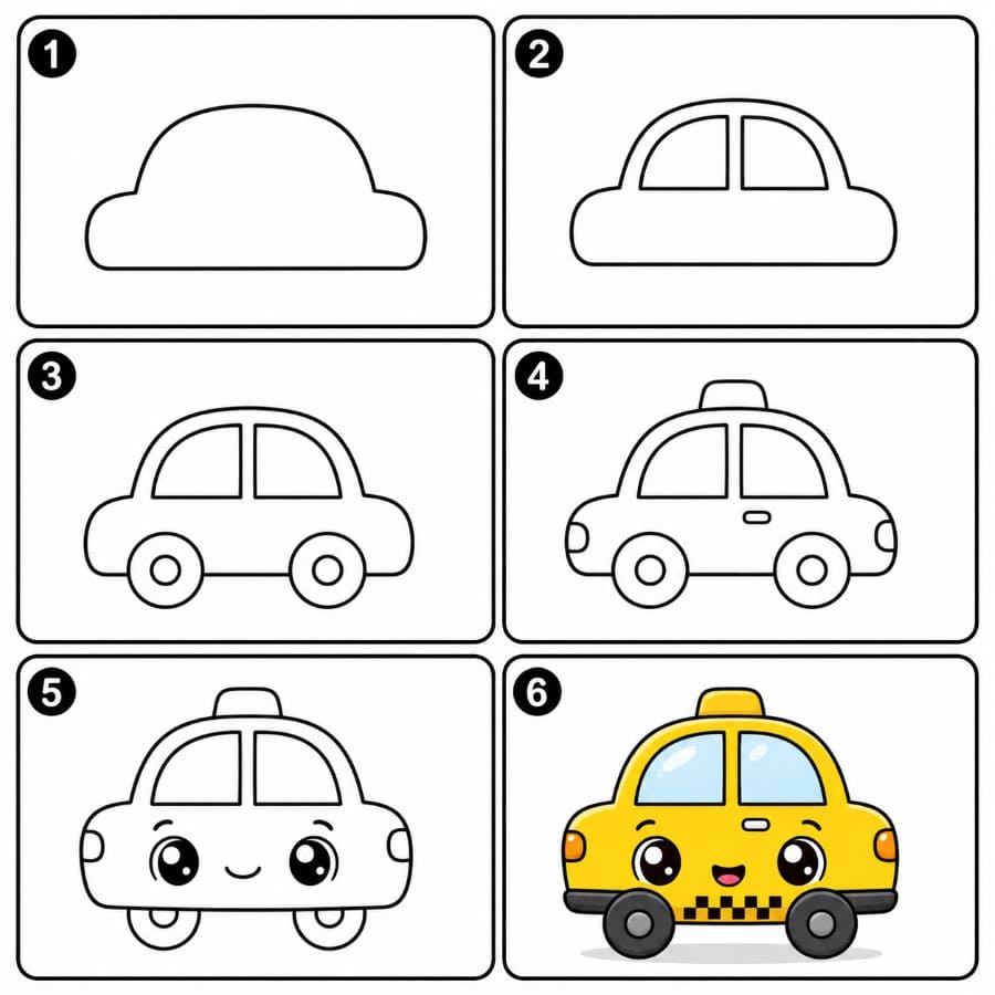 Kawaii taxi Drawing Ideas