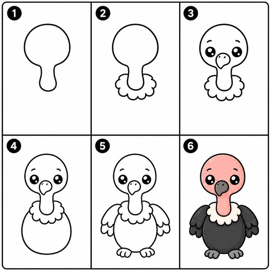 Kawaii vulture Drawing Ideas