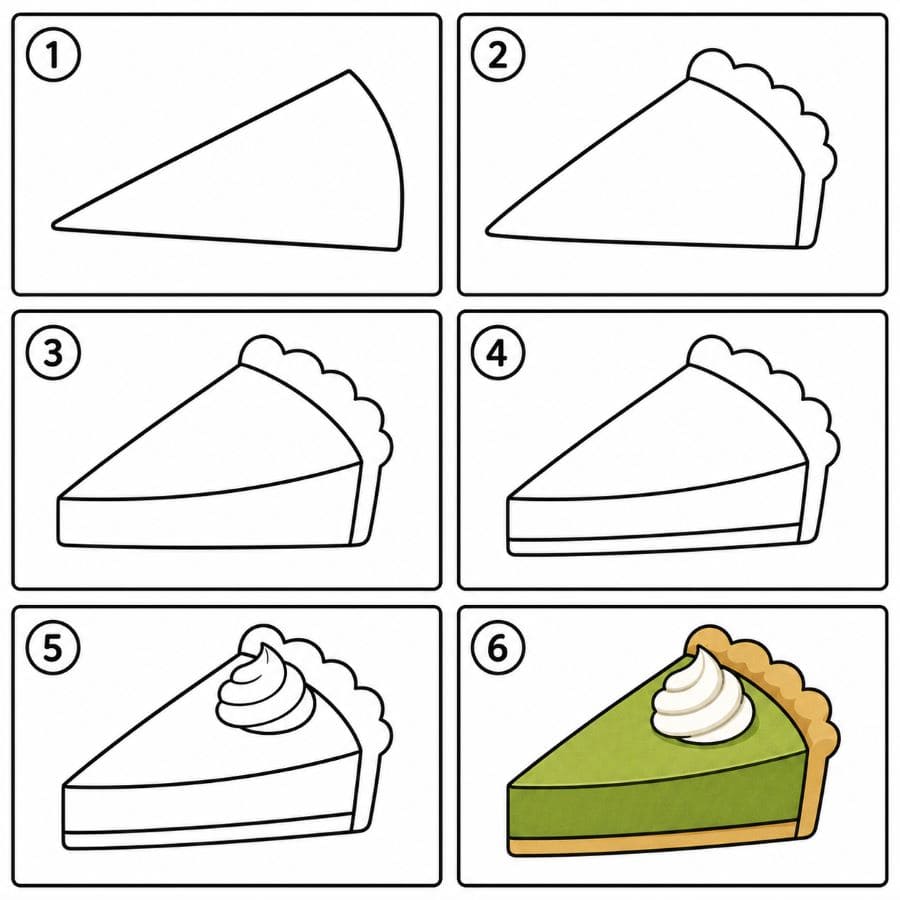 Matcha pie Drawing Ideas