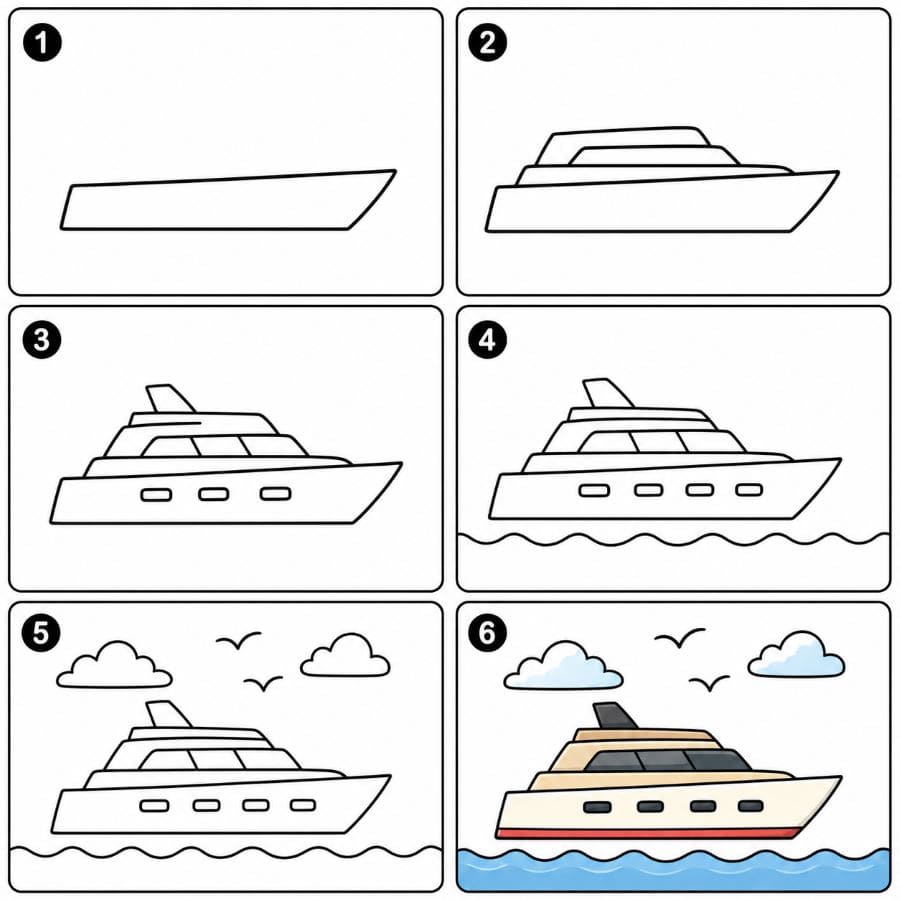 Motor yacht Drawing Ideas