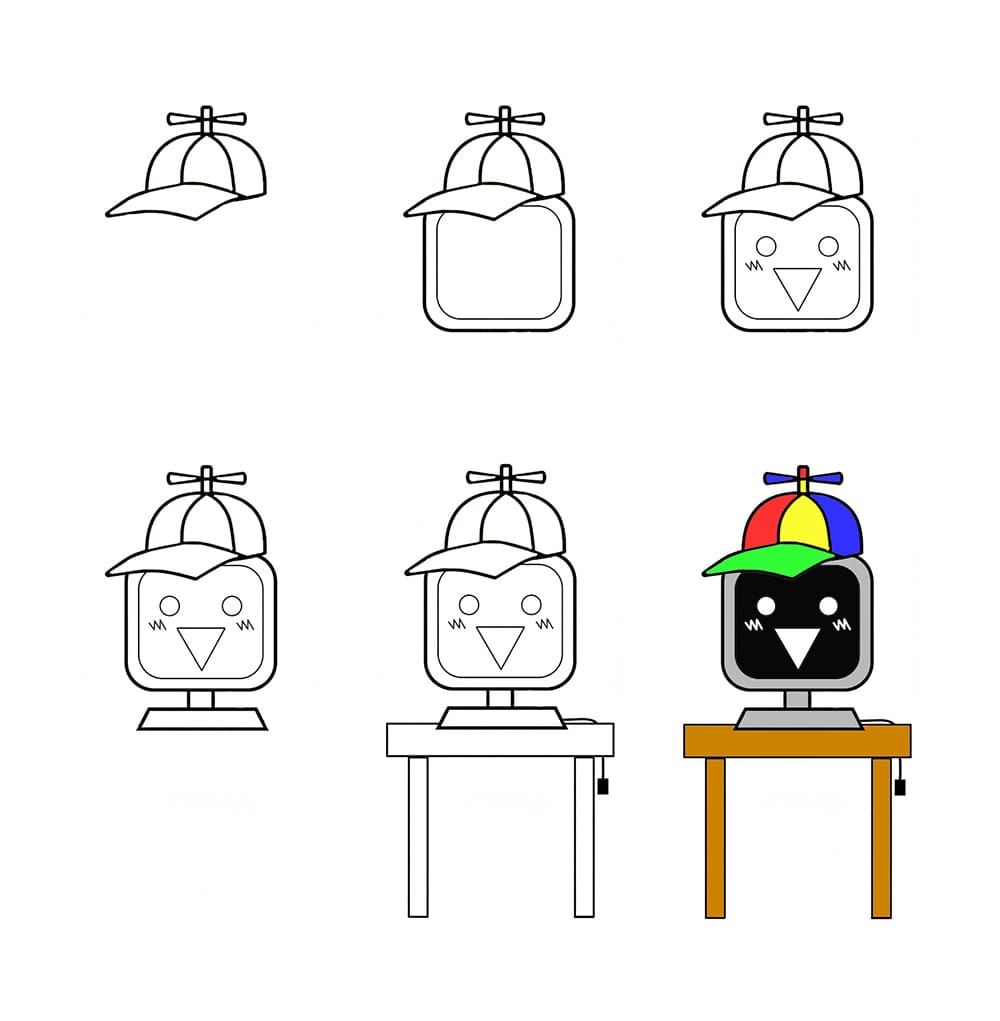 Mr Fun Computer on Table Sprunki Incredibox Drawing Ideas