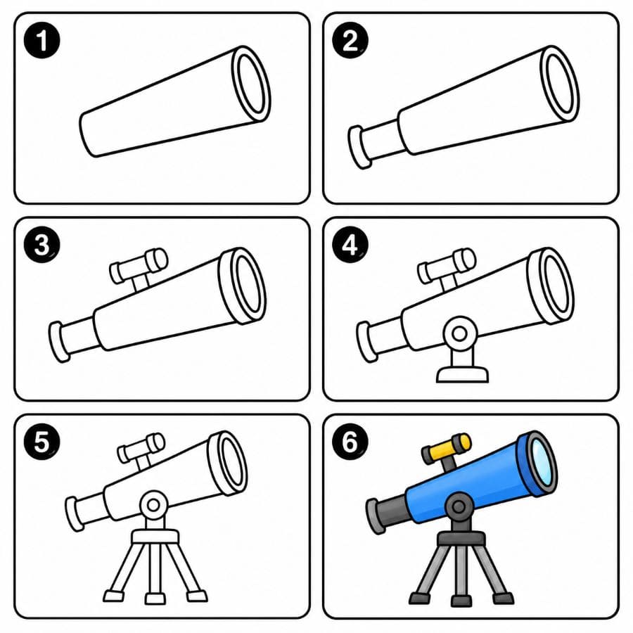 Night telescope Drawing Ideas