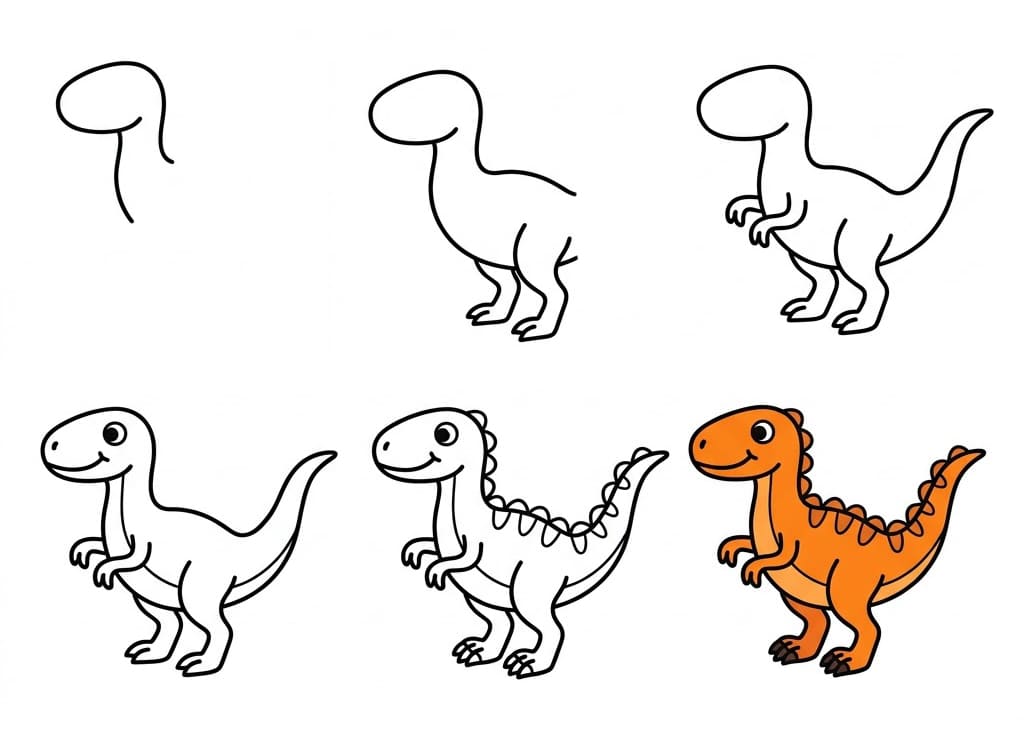 Orange Velociraptor Drawing Ideas