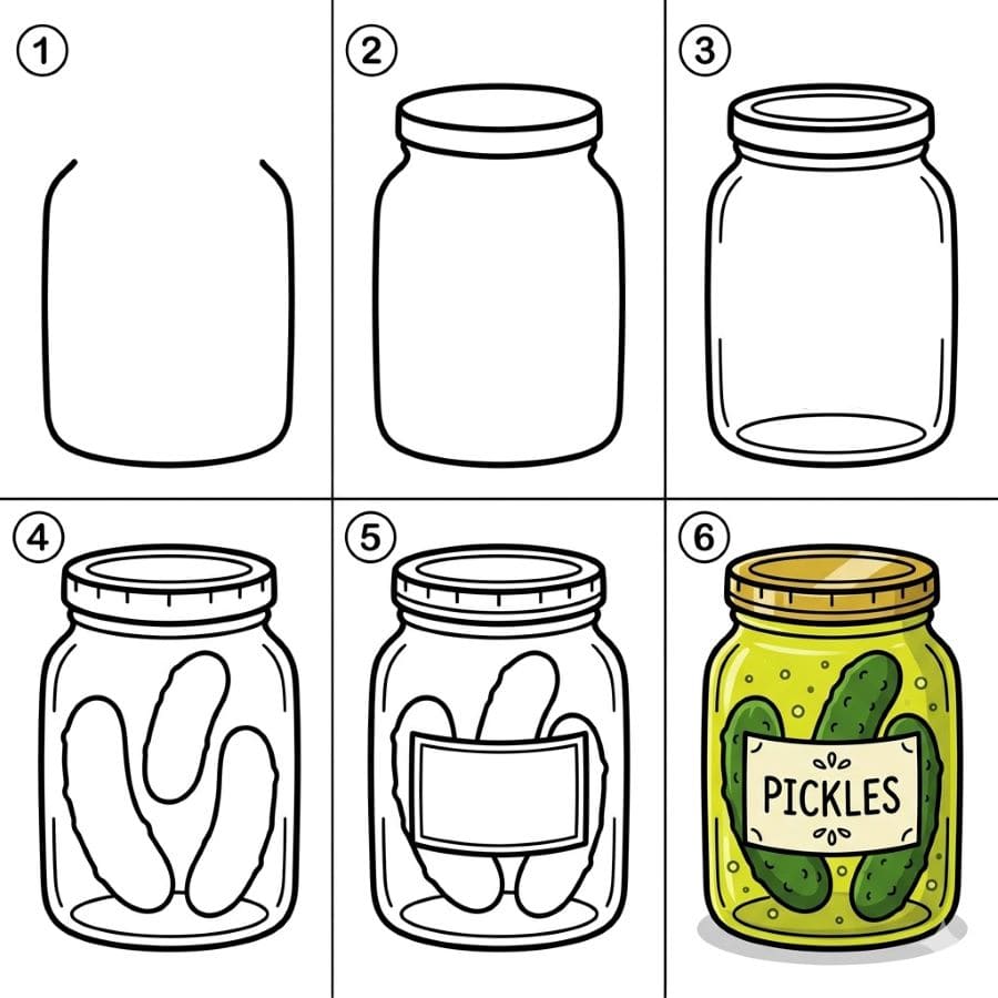 Pickle jar Drawing Ideas