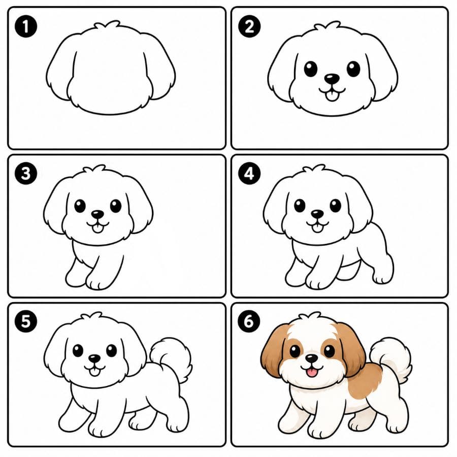 Playful Shih Tzu Drawing Ideas