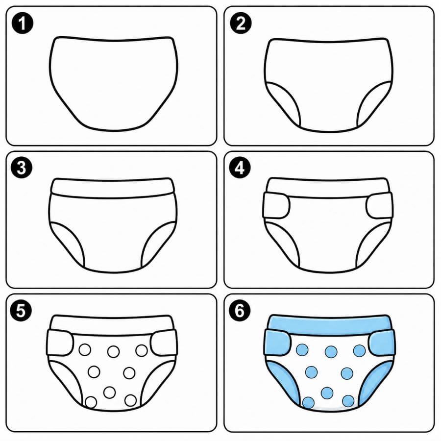 Polka dots diaper Drawing Ideas