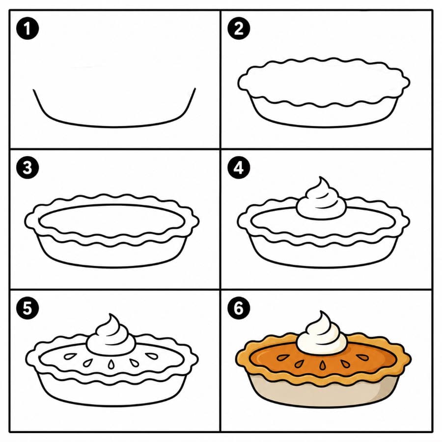 Pumpkin pie Drawing Ideas