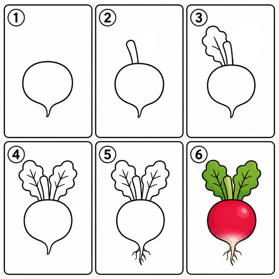 Red turnip Drawing Ideas
