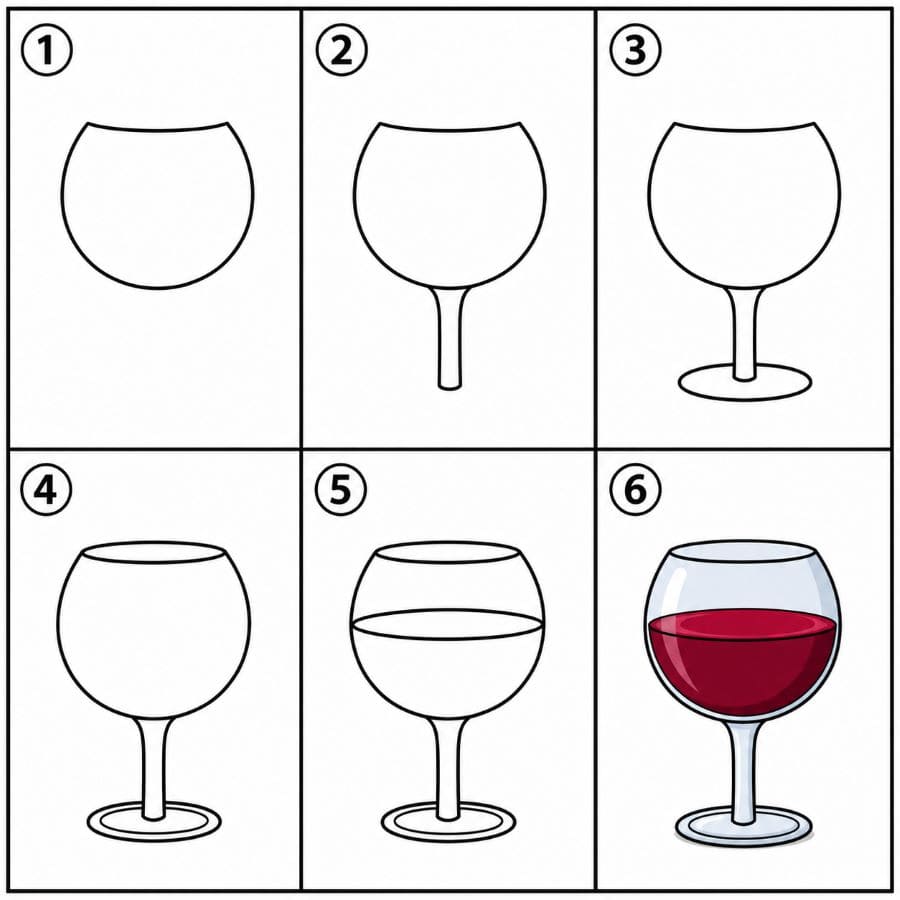 Wine Glass Drawing Ideas