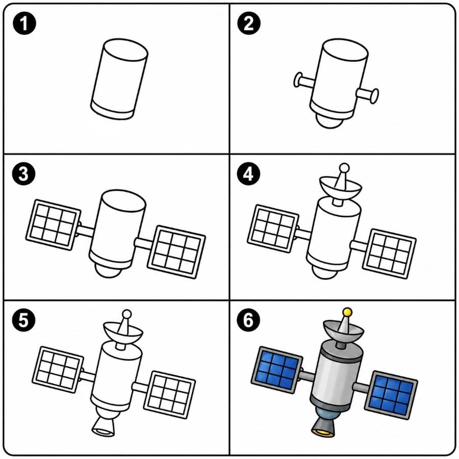 Simple satellite Drawing Ideas