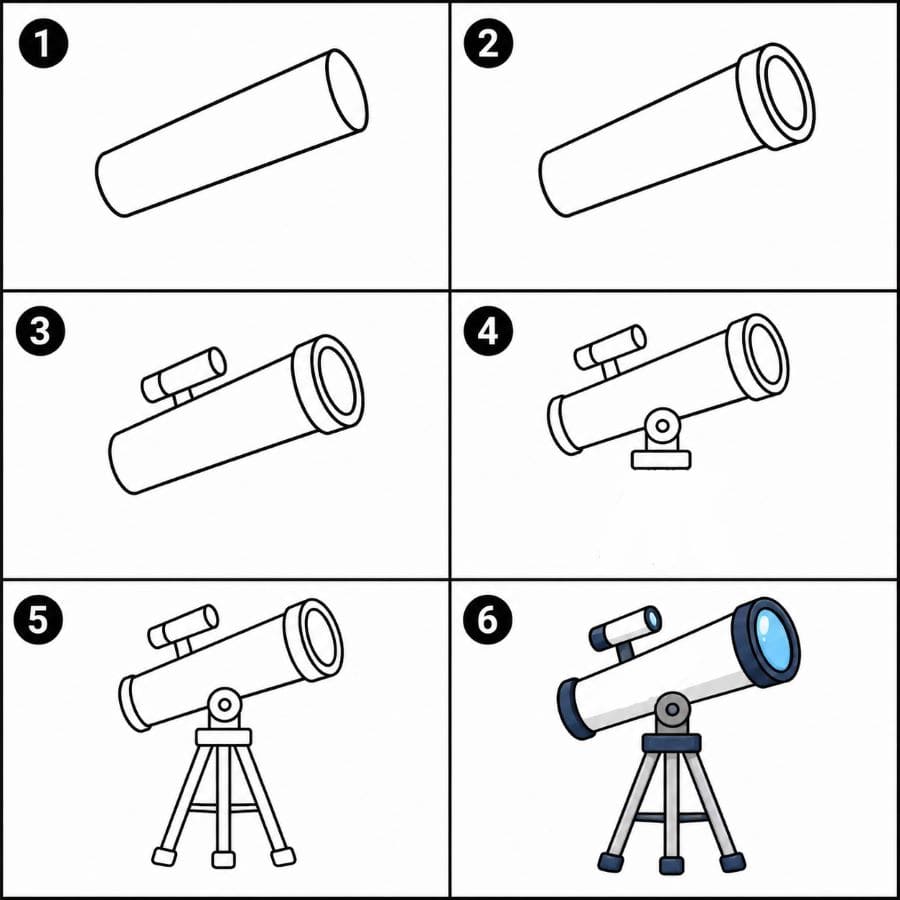 Simple telescope Drawing Ideas