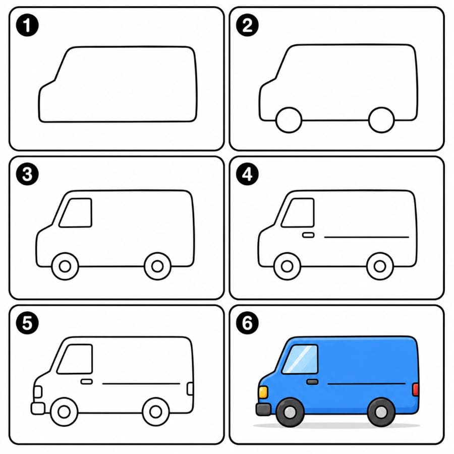 Simple van Drawing Ideas