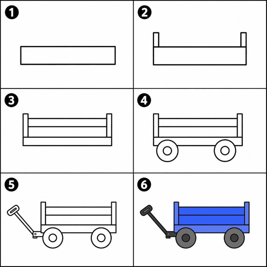 Simple wagon Drawing Ideas