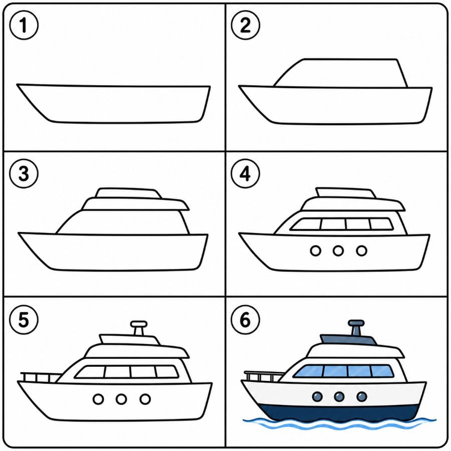 Simple yacht Drawing Ideas