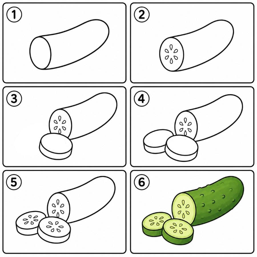 Sliced pickle Drawing Ideas