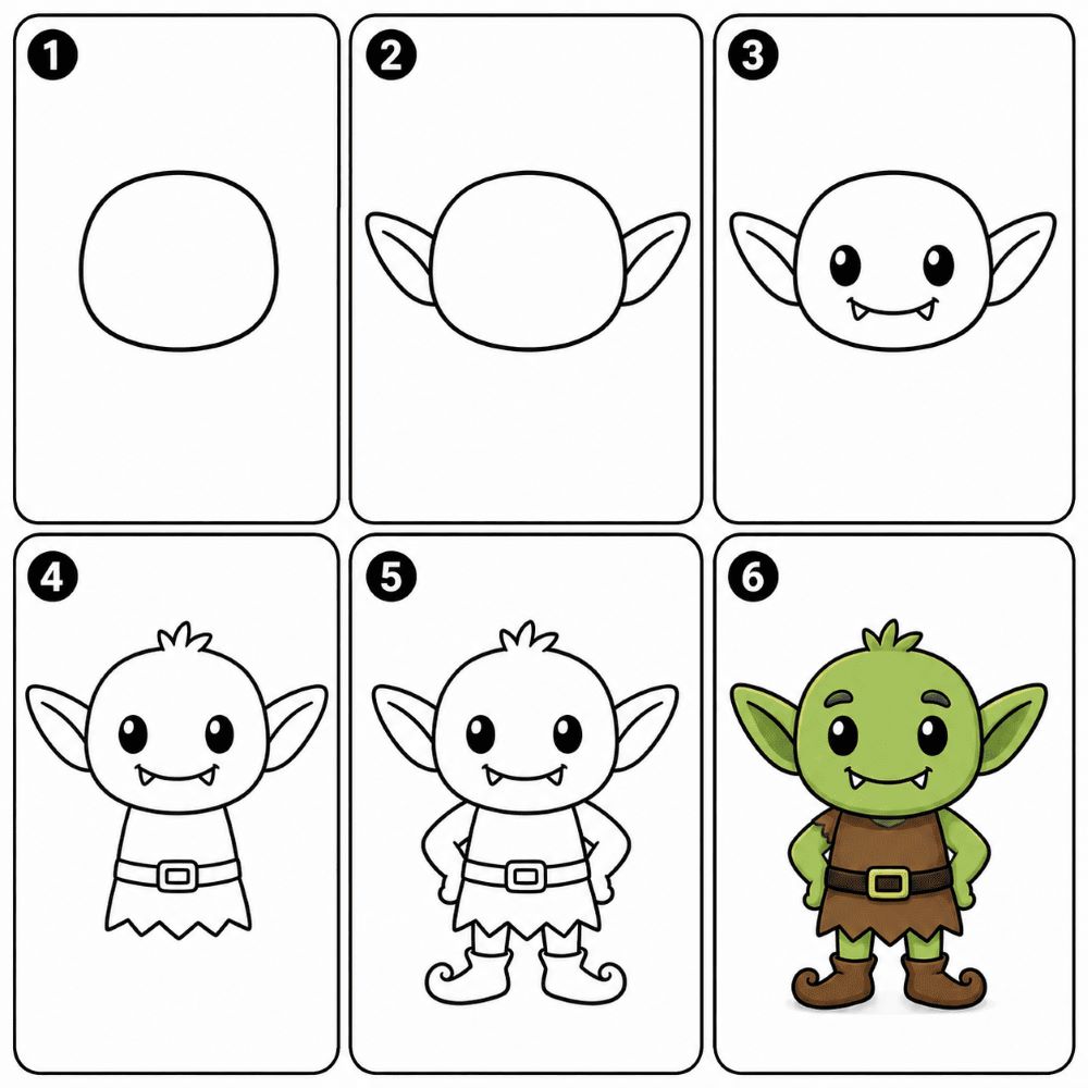 Smiling goblin Drawing Ideas