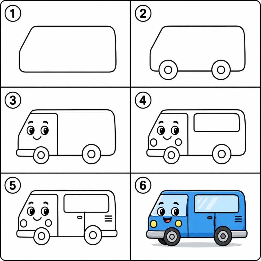 Smiling van Drawing Ideas