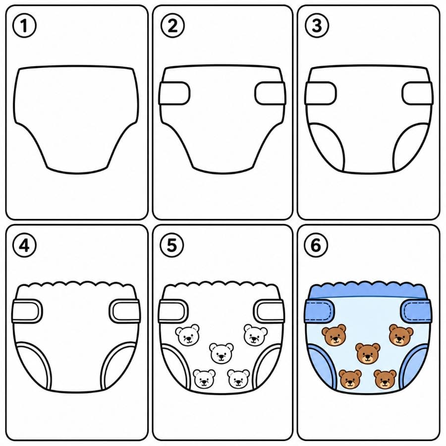 Teddy bear icons pattern diaper Drawing Ideas