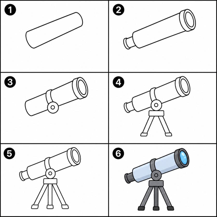 Telescope for kids Drawing Ideas
