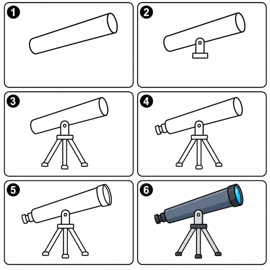 Telescope on a tripod Drawing Ideas
