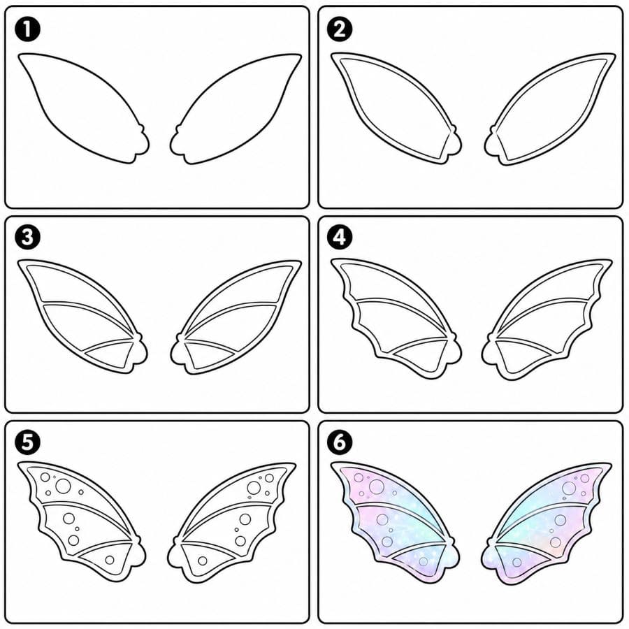 Transparent fairy dragon wings Drawing Ideas
