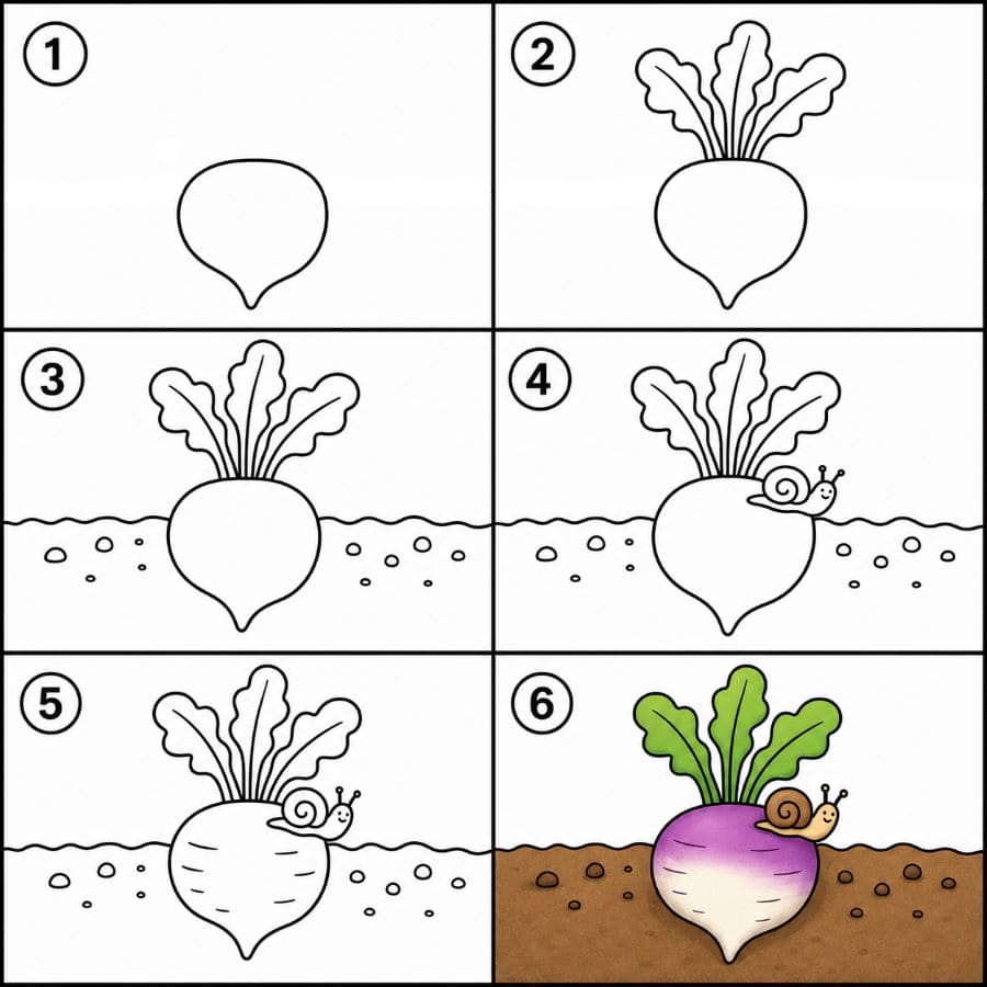 Turnip and snail Drawing Ideas